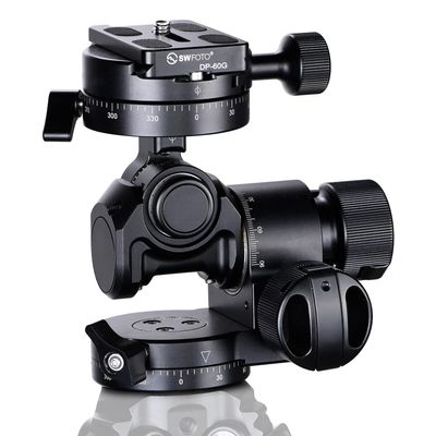 Generic precision 3-way geared tripod head with quick release plate for DSLR cameras gh-proii, 6.34 x 5.11 x 4.2 in, Black