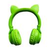 Kids Bluetooth Headphones,Cat Ear LED Light Up Wireless/Wired Headset,85 dB Volume Limited Foldable Headphones,Built-in Mic,Support FM/Micro SD/TF,for Phone/Tablet/Pad/PC/Kindle/Laptop/TV(Green) view 3