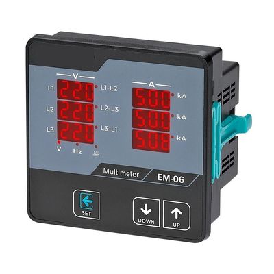 QZLIBEFUD EM-06 Digital Multimeter, Three Phase Volt(L-L),(L-N), Ampere,Frequency, Phase Sequence Display Panel Meter 12 in 1(Without CT.)
