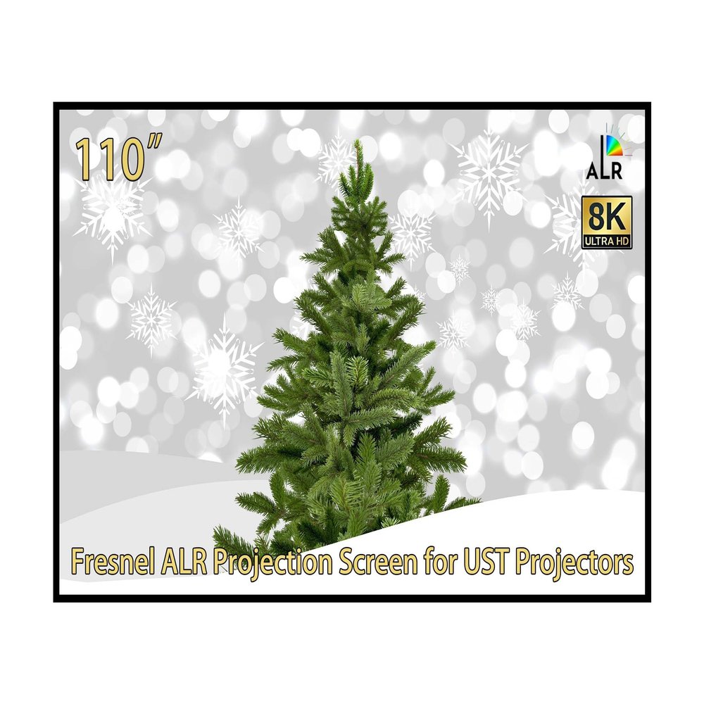 ALR Screen for UST Projector, 110 inch Fresnel ALR Fixed Frame Projector Screen Wall Mount 16:9 8K/4K 3D, Rejects 85% Ambient Light and 0.39 inch Ultra-Narrow Bezel for Movies and Games