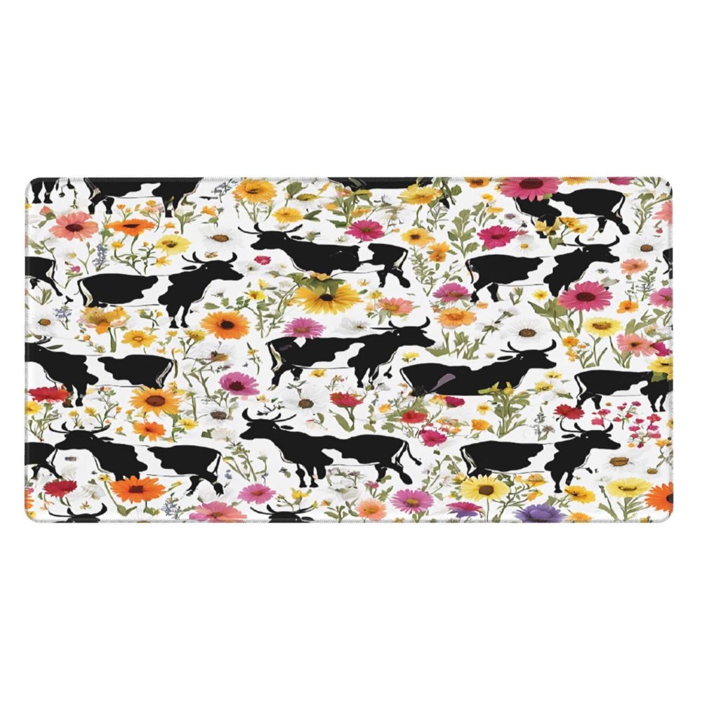 YBAOFU (Cattle Farm Sanctuary) Gaming Mousepad, Waterproof Non-Slip Desk Mat Keyboard Pad Large Mousepad Home Office Desk Accessories and Decor Gift for Women Men - 16""x29.5"", Black