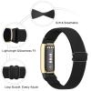 2 Pack Adjustable Elastic Bands for Fitbit Luxe Bands, Soft Stretchy Nylon Loop Strap Replacement Wristband for Fitbit Luxe/Luxe Special Edition Fitness Tracker Women Men (Black/Leopard) view 2
