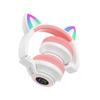 Bluetooth Headphones Girl Kids,Cat Ear LED Light Wireless/Wired Headset,85 dB Volume Limited, Foldable,Built-in Mic,Support FM/Micro SD/TF,for Phone/Tablet/Pad/PC/Kindle/Laptop/TV(Pink/White) view 4