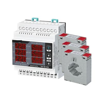 QZLIBEFUD EM-06-DIN Multimeter, Three Phase Volt(L-L),(L-N), Ampere,Frequency, Phase Sequence Display Panel Meter 12 in 1(3CT 600A)