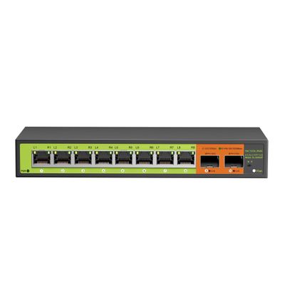 10-Port 2.5gb Switch, 8*2.5G RJ45 and 210G SFP Uplink Ports, Unmanaged, Fanless, Multi gigabit, Compatible with 100/1000/2500Mbps Network.