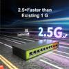 10-Port 2.5gb Switch, 8*2.5G RJ45 and 210G SFP Uplink Ports, Unmanaged, Fanless, Multi gigabit, Compatible with 100/1000/2500Mbps Network. view 3