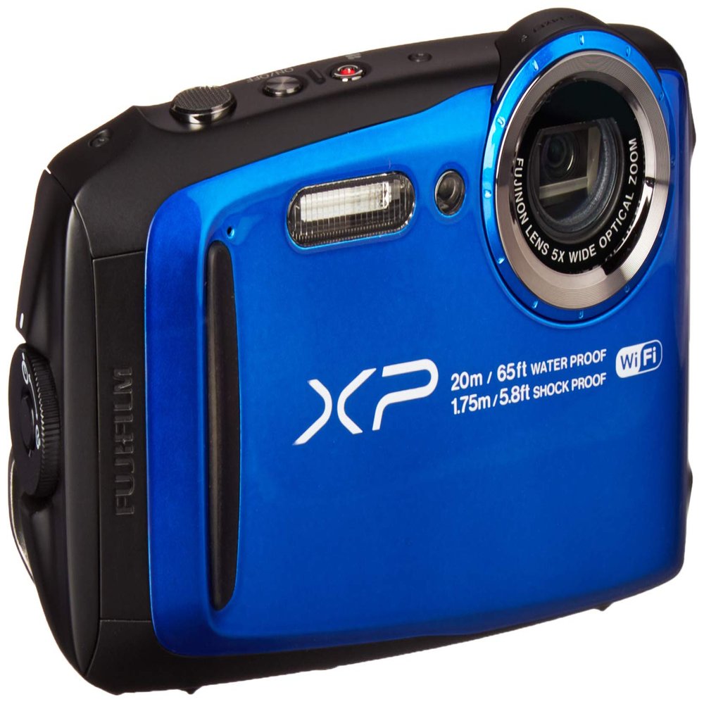 Fujifilm FinePix XP120 16.4 MP HD 1080p Video Recording Waterproof Digital Camera with Built-In Wi-Fi Connectivity (Blue) (Renewed)