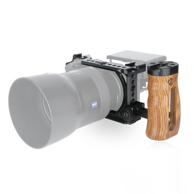 NICEYRIG A6600 Cage Kit with Wooden Side Handle for Sony Alpha A6600 Mirrorless Camera, DSLR Videomaking Rig Stabilizer with Quick Release Plate for ARCA-Style