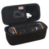 BOVKE Carrying Case for Bushnell Golf Wingman 2 GPS Bluetooth Speaker, Extra Mesh Pocket for Charging Cords and Accessories, Black+Black view 1
