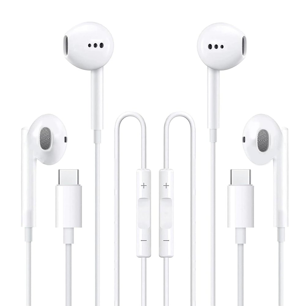 [2 Pack]USB C Headphones for iPhone 15 Earbuds Type C Wired Earphones with Mic & Remote Control Noise Cancelling for iPhone 15 Plus/15 Pro,Galaxy S23/S22/S21,Ultra Note 10/20, Pixel 7,OnePlus,Android