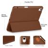 Akkerds Compatible with iPad Air 11 Inch Case 7th/6th Generation (M3/M2) 2025/2024, for iPad Air 5th/4th Generation Case 10.9 Inch 2022/2020 with Pencil Holder[Auto Sleep/Wake], Brown view 3