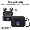smaate Silicon Case Cover Compatible with TOZO Tonal Fits T21 True Wireless Earbuds, Black, T21CSBK view 2