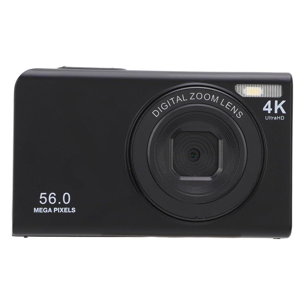 Yoidesu 4K Digital Camera Autofocus, 56MP Vlogging Camera HD 16X Digital Zoom Camera, Portable Mini Compact Camera Gifts for Kids Teens Adult Beginner, 1 Battery, 2.4 Inch (Black)