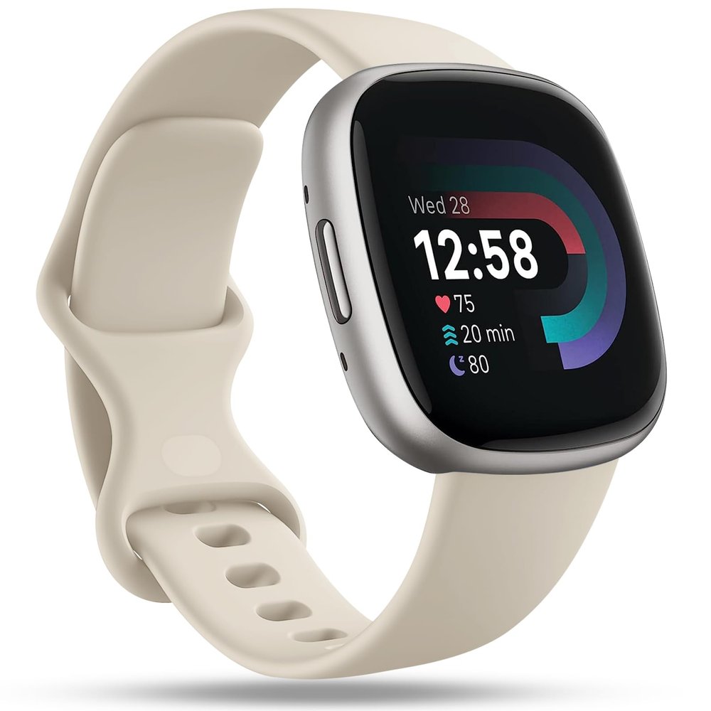 Getino Compatible Fitbit Versa 4/3 & Sense 2 Band - Soft Sport Strap for Women Men, Large Apricot