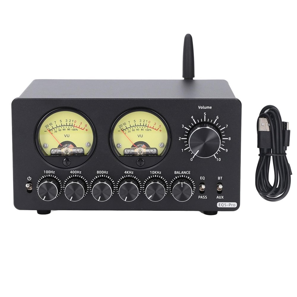 Diydeg Audio 5 Band Equalizer, Band Sound Equalizer Professional Equalizer Sound System Digital Equalizador 5 Band EQ Preamp Equalizer for Home Stereo, Computer Speakers, Amplifiers