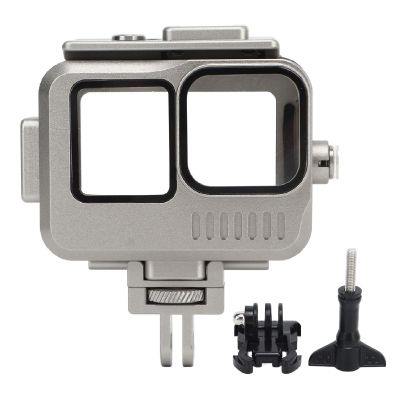 Aluminum Alloy Tempered Glass Protective Housing Case 40m Deep for 11 10 9, with Cold Shoe Mouth for Light Compensation Range, Underwater Diving Shell Bracket