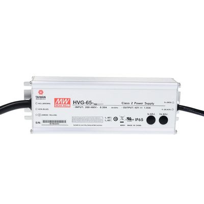 Mean Well HVG 65W 2.17A LED Driver HVG-65-30A AC-DC Constant Current Voltage Switching Power Supply Converter Transformer with IP65 PFC Output Current and Voltage Adjustable