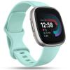 Compatible with Fitbit Versa 4 Bands/Versa 3 Bands & Fitbit Sense 2 Bands/Sense Bands Women Men, Soft Sport Band Strap Accessories for Fitbit Sense/Sense 2/Versa 4/Versa 3 Smart Watch,Large Blue Sea view 1