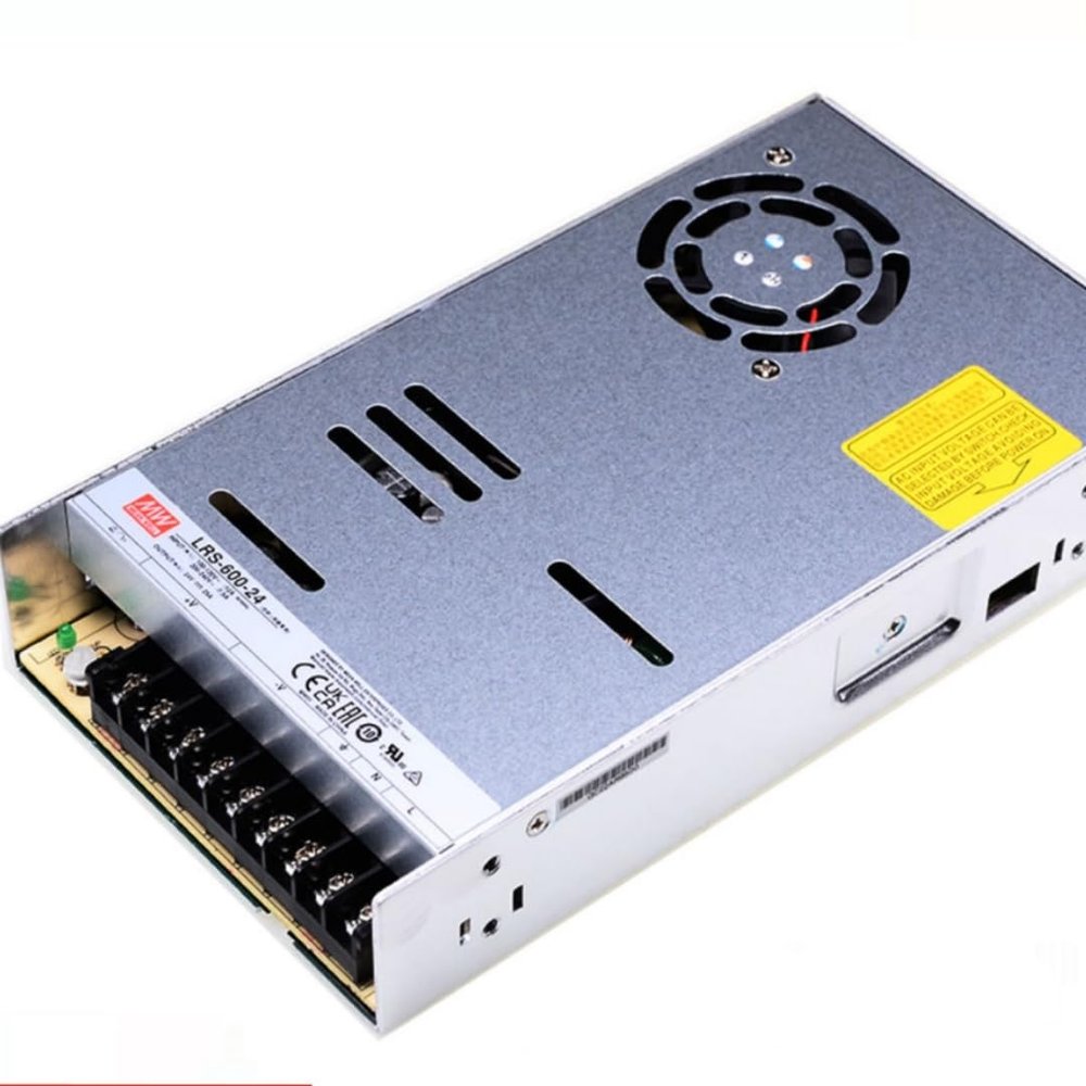 Mean Well LRS 600W Switching Power Supply AC/DC Single Output LRS-600-24 25A Power Supply Driver Transformer for 3D Printer Computer Project LED Light CCTV etc