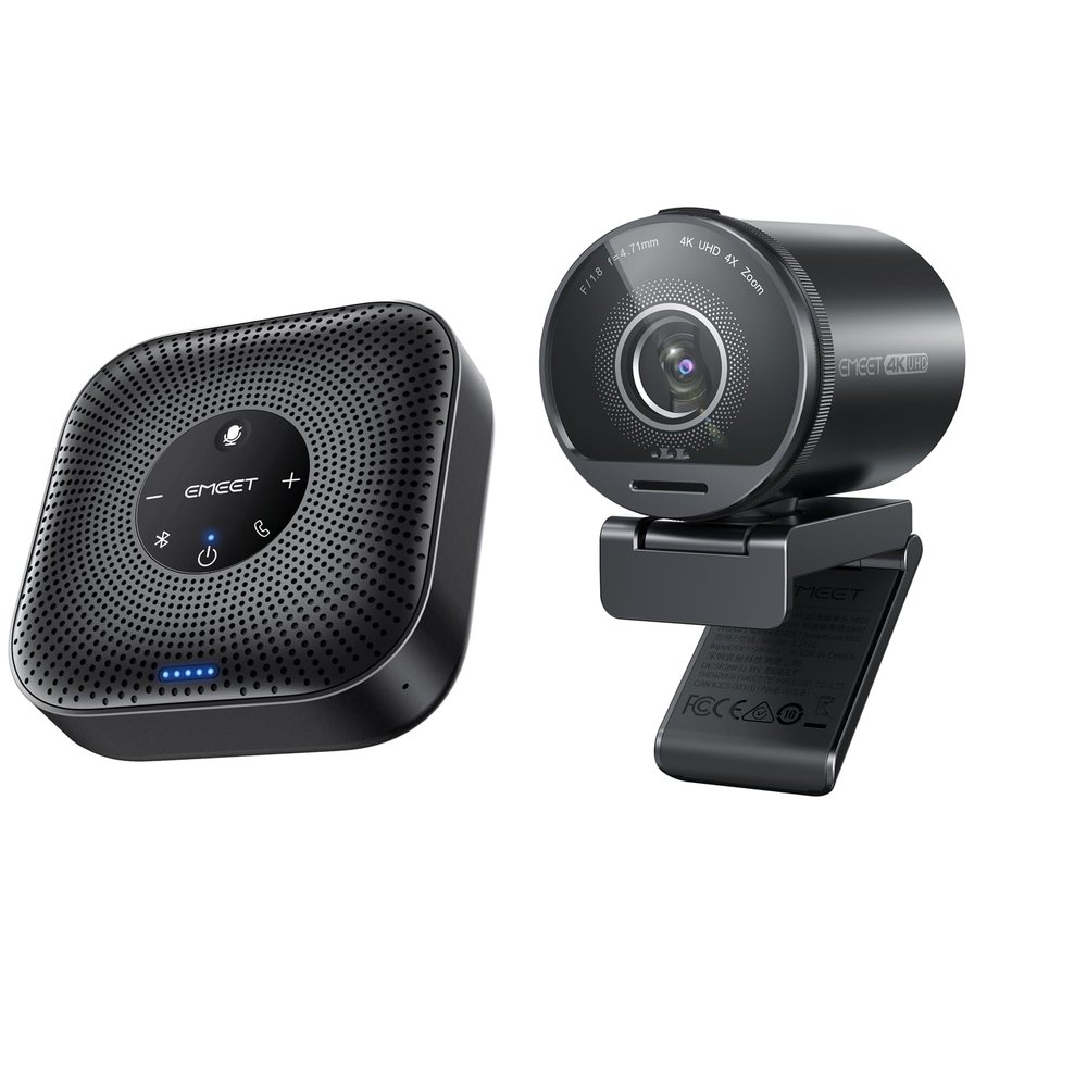 EMEET S800 4K Webcam for Streaming and M0 Plus Bluetooth Speakerphone
