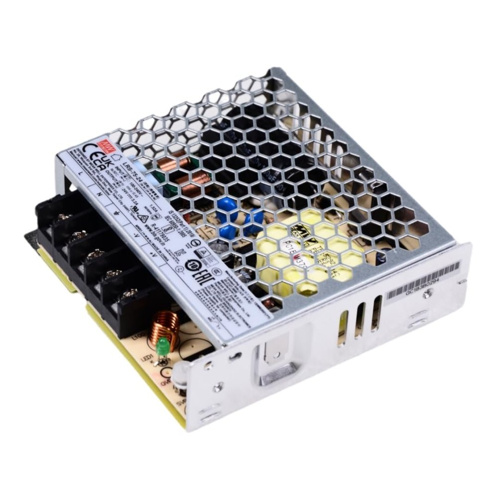 Mean Well LRS 75W Switching Power Supply AC/DC Single Output LRS-75-24 3.2A Power Supply Driver Transformer for 3D Printer Computer Project LED Strip Light CCTV etc