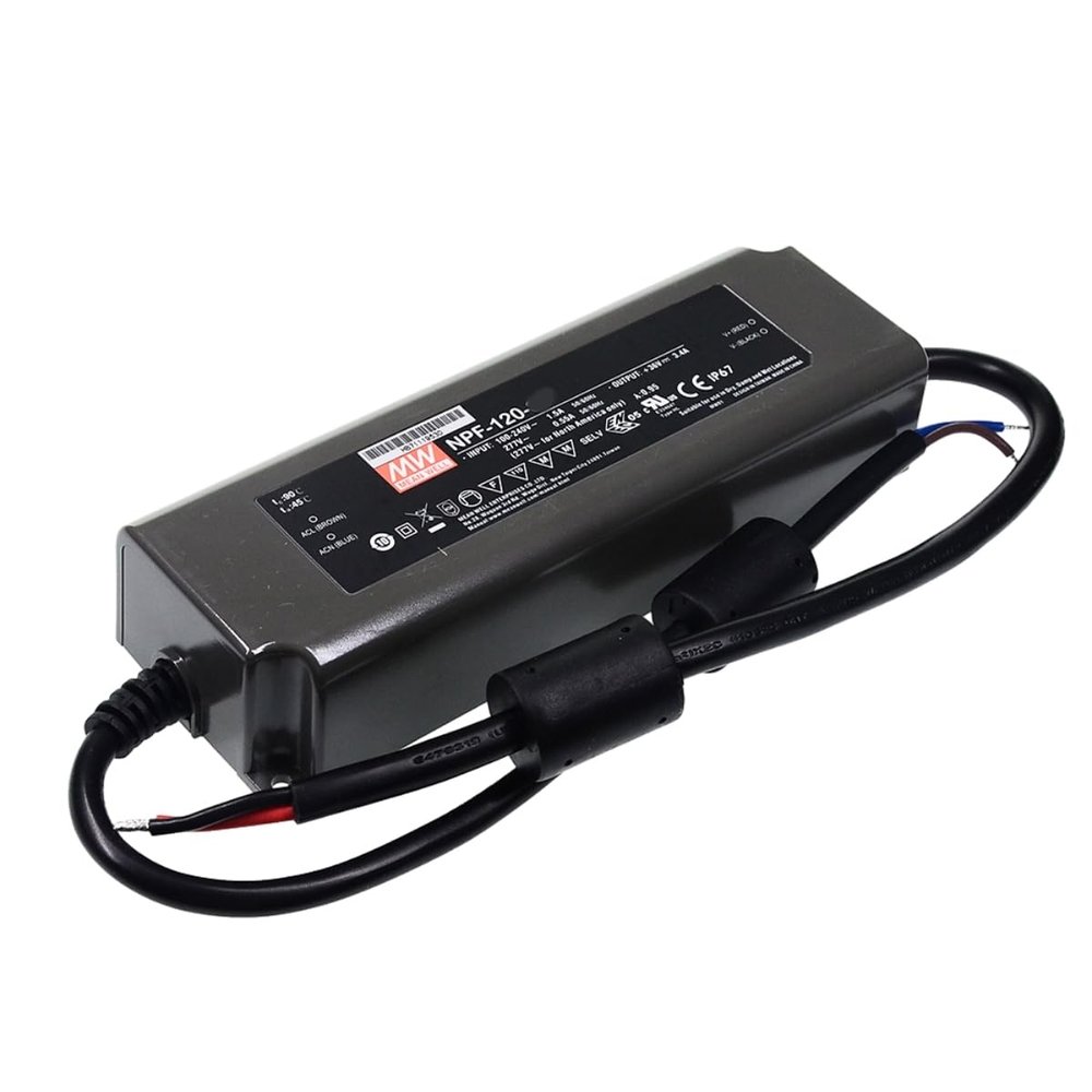 Mean Well NPF 120W 2.5A LED Driver NPF-120-48 AC-DC Constant Current Voltage Switching Power Supply Converter Transformer with IP67 PFC Plastic Case