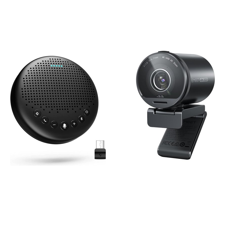 EMEET S800 4K Webcam for Streaming and Luna Bluetooth Speakerphone