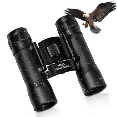 TrekTonic Compact 10x25 High Powered Binoculars For Adults and Kids, Portable with Neck Strap, Birdwatching, Outdoor Activities