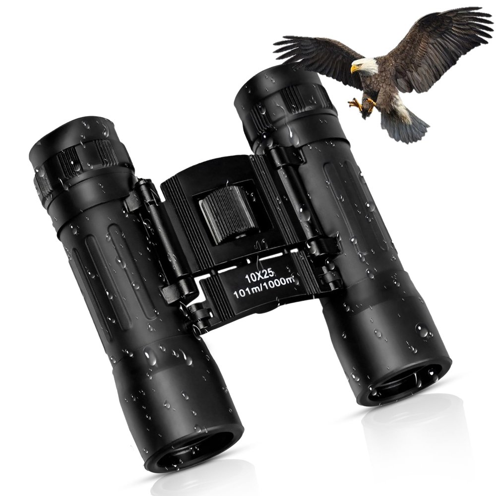 TrekTonic Compact 10x25 High Powered Binoculars For Adults and Kids, Portable with Neck Strap, Birdwatching, Outdoor Activities
