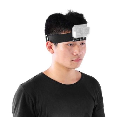 Action Camera Head Mount Strap Wearing Head Belt, Headband Camera for Recording, Shock Absorbing Head Action Camera with Elastic Support for View Video Outdoor Live Shooting Bracket Action Sport