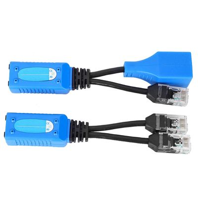 2pcs RJ45 POE Splitter Combiner Power Cable Kit IP Security Cameras Access Points