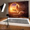 12x10ft Easter Jesus Christ Cross Backdrop Empty Tomb Stone Cave Shroud Sunrise Holy Bible Resurrection of Jesus Christ Photography Background Lord Pray Church Events Banner Decorations Studio Props view 2