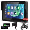 Podofo 2025 Upgrade Motorcycle GPS Wireless Apple Carplay/Android Auto Waterproof Car Stereo, 5" IP67 Waterproof IPS Touchscreen with Dual Bluetooth,Navigation/Siri/Goog-le for Motorbike view 1