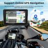 Podofo 2025 Upgrade Motorcycle GPS Wireless Apple Carplay/Android Auto Waterproof Car Stereo, 5" IP67 Waterproof IPS Touchscreen with Dual Bluetooth,Navigation/Siri/Goog-le for Motorbike view 4