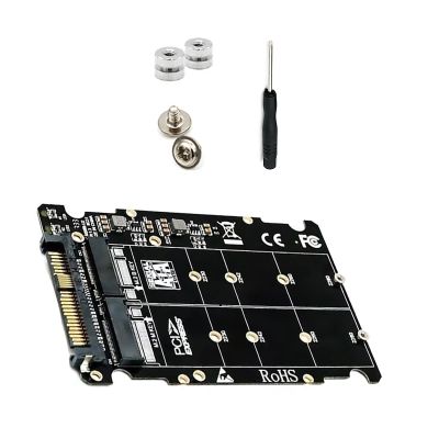 Replacement Riser Card, M.2 NVME SSD Key M + NGFF SATA SSD Key B to U.2 SFF-8639 Adapter