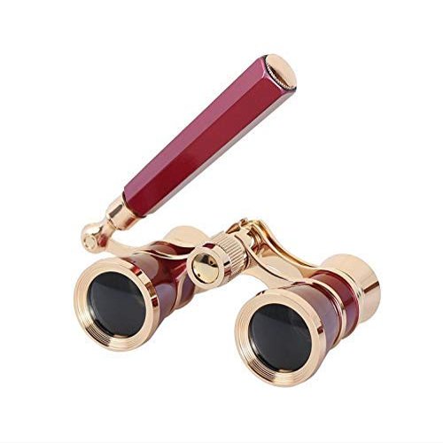 Binoculars Binoculars Telescope 3X25 Compact Folding Gold Plated All Metal Body Design Radiant Temperament Optical Glass Lens for Theater Horse Racing Classical Gold