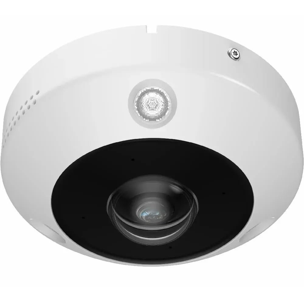 ENS SIPSFCMS/13-EB2 12MP DeepinView IR Network Fisheye Camera, 1/1.8" Progressive Scan CMOS, 1.29 mm Lens, 35043504 Max. Resolution, Up to 15m Light Range, Built-in Mic and Speaker, IP67, IK10