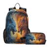 ALAZA Monster Fighting Backpack and Lunch Bag Set School Bag Bookbag Casual Daypacks for Kids Girls Boys Teens view 1