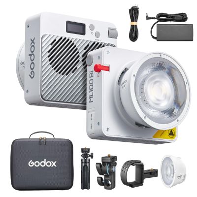 Godox ML100Bi Kit1 Pocket LED Video Light 120W Bi-Color Photography Fill Light 2800K-6500K CRI97+ TLCI98+ APP Control 11 Lighting Effects Godox Mount for Vlog Live Streaming Photography
