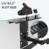 16 inch VESA Monitor Mount Shelf for Streaming - Holds Cameras, Webcams, Microphones & Lights, Height Adjustable, Fits 100100 mm VESA Pattern, All-in-One Design (Black) view 3