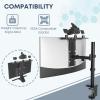 16 inch VESA Monitor Mount Shelf for Streaming - Holds Cameras, Webcams, Microphones & Lights, Height Adjustable, Fits 100100 mm VESA Pattern, All-in-One Design (Black) view 4