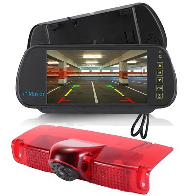 18mm Car Third Roof Top Mount Brake Lamp Light Rear View Reverse Parking Camera,Replacement for Chevrolet Express GMC Chevy Savana Exporer Vans Cargo Van 2003-2018 (with 7 inch Rear View Mirror)
