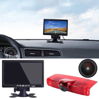 18mm Car Third Roof Top Mount Brake Lamp Light Rear View Reverse Parking Camera,replacement for Chevrolet Express GMC Chevy Savana Exporer Vans Cargo Van 2003-2018 (with 7 inch monitor)
