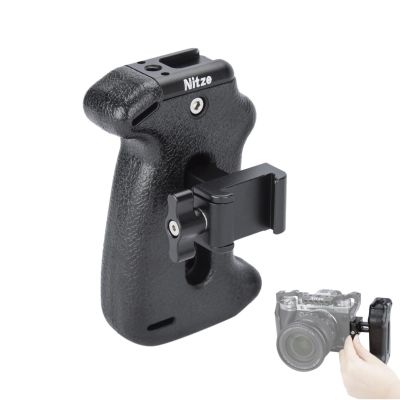 Generic NATO Side Handle, with Cold Shoe Built-in Cold Shoe, and 1/4"" Locating Hole NATO Clamp Adjustable, Nitze Camera Side Handle Side Handle Grip, black, PA22-H3