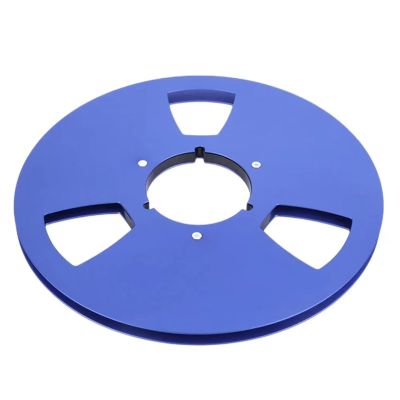 10 Inch Blank Tape Reel, Aluminum Alloy, 3 Hole Design, For Open Reel Tape Decks, Universal Compatibility (Blue)