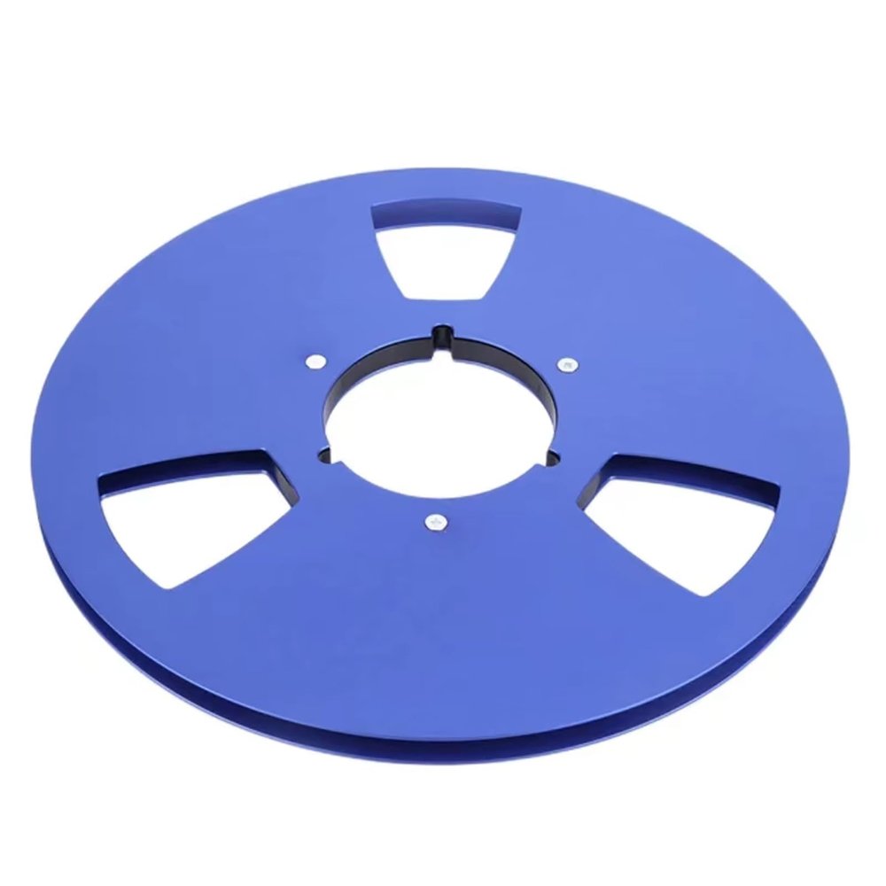 10 Inch Blank Tape Reel, Aluminum Alloy, 3 Hole Design, For Open Reel Tape Decks, Universal Compatibility (Blue)