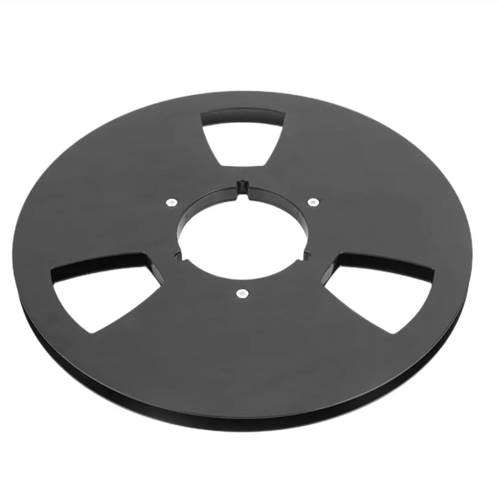 10 Inch Blank Tape Reel, Aluminum Alloy, 3 Hole Design, For Open Reel Tape Decks, Universal Compatibility (Black)