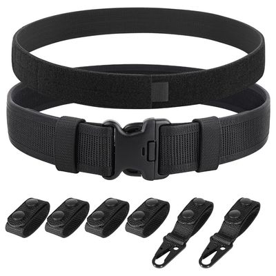 KRYDEX Duty Belts Law Enforcement 2 Inch Police Belt Heavy Duty Belt with Belt Keepers (Outer Belt +Inner Belt, Large)