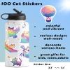 100 Pcs Cute Cat Stickers for Kids Teens, Kawaii Stickers for Girls Boys, Cat Party Favors & Decorations, Waterproof Starry Sky Cats Sticker Pack for Water Bottle Laptop Scrapbook view 2