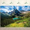 15x8ft Mountain Backdrop Nature Scenery Pine Trees Forest Blue Lake Sky Photography Background Camping Picnic Themed Party Decorations Kids Adults Outdoor Portraits Photo Studio Props view 1